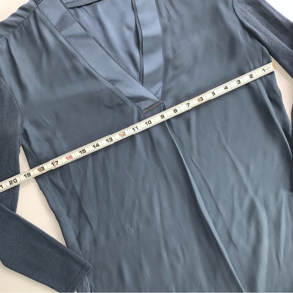 Etcetera Slate Blue Silk Cashmere Blend Long Sleeve Flowy Sweater Top Size 00 - Picture 8 of 14